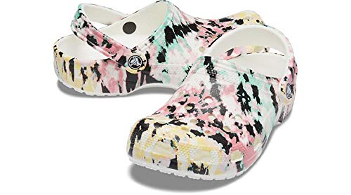 CROCS Classic Tie Dye Mania Clog, Chanclas Tiempo Libre y Sportwear Unisex Adulto, Multicolor (Multi/White), 40/41 EU