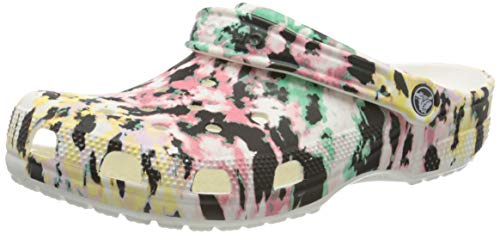 CROCS Classic Tie Dye Mania Clog, Chanclas Tiempo Libre y Sportwear Unisex Adulto, Multicolor (Multi/White), 40/41 EU