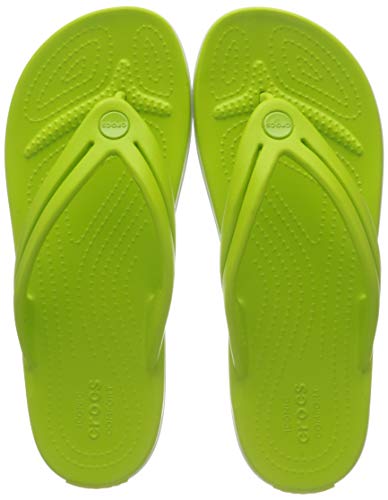 Crocs Crocband Flip, Chanclas Mujer, Green (Lime Punch), 38.5 EU