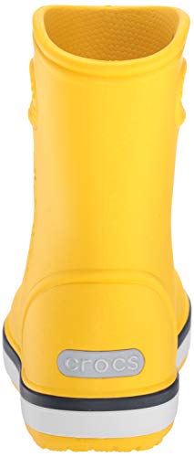 Crocs Crocband Rain Boot Kids, Botas de Agua Unisex Niños, Amarillo (Yellow/Navy 734), 27/28 EU