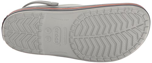 Crocs Crocband U, Zuecos Unisex Adulto, Gris (Light Grey-Navy), 42-43 EU