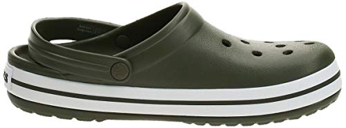 Crocs Crocband U, Zuecos Unisex Adulto, Verde (Army Green-White 37p), 43-44 EU
