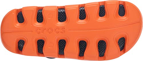 Crocs Duet SPRT CLG Blk/Char M7/W9, Zapatillas de Estar por casa con talón Abierto para Hombre, Azul Marino/Naranja, 43/44 EU