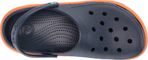 Crocs Duet SPRT CLG Blk/Char M7/W9, Zapatillas de Estar por casa con talón Abierto para Hombre, Azul Marino/Naranja, 43/44 EU