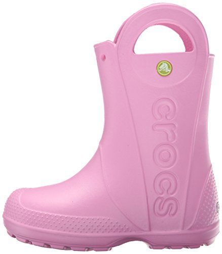 Crocs Handle It Rain Boot K, Botas de Agua Unisex Niños, Rosa (Carnation), 28/29 EU