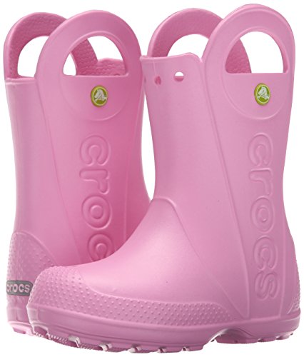 Crocs Handle It Rain Boot K, Botas de Agua Unisex Niños, Rosa (Carnation), 28/29 EU