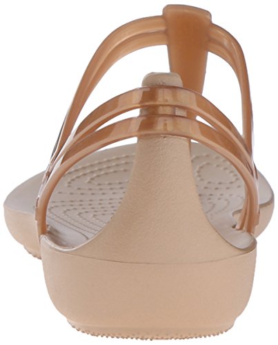Crocs Isabella T-Strap, Sandalias para Mujer, Dorado (Bronze), 38/39 EU
