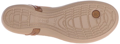 Crocs Isabella T-Strap, Sandalias para Mujer, Dorado (Bronze), 38/39 EU