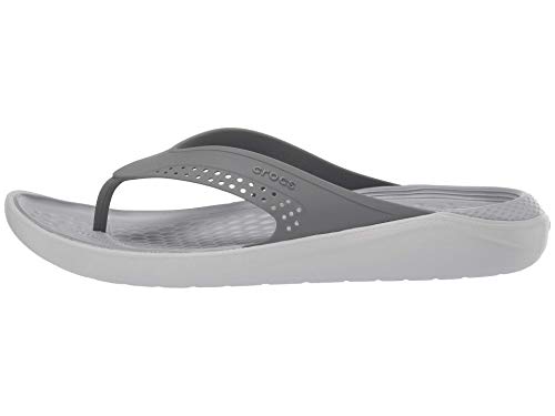 Crocs LiteRide Flip, Chanclas Unisex Adulto, Gris (Smoke/Pearl White 06j), 41/42 EU