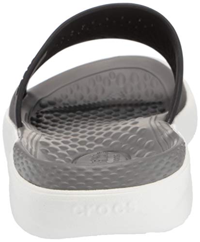 Crocs LiteRide Slide, Sandalias de Punta Descubierta Unisex Adulto, Multicolor (Black/Smoke 05m), 38/39 EU