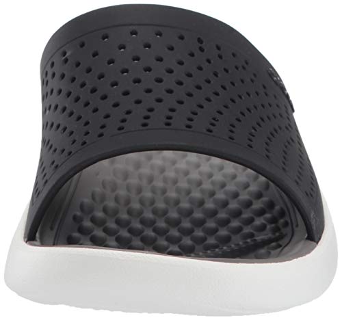 Crocs LiteRide Slide, Sandalias de Punta Descubierta Unisex Adulto, Multicolor (Black/Smoke 05m), 38/39 EU