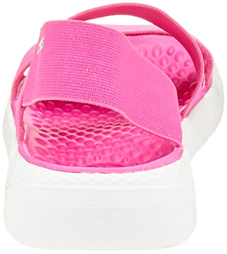 Crocs Literide Stretch Sandal Women, Sandalias de Punta Descubierta para Mujer, Rosa (Electric Pink/Almost White 6qv), 39/40 EU