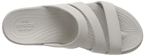 Crocs Monterey Wedge Women, Sandalias de Punta Descubierta para Mujer, Plateado (Platinum 018), 37/38 EU