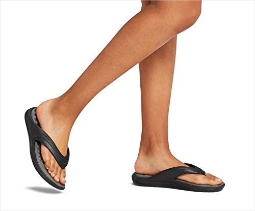 Crocs Reviva Flip, Chanclas Unisex Adulto, Negro (Black/Slate Grey 0dd), 42/43 EU