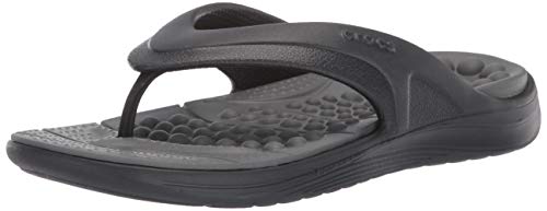 Crocs Reviva Flip, Chanclas Unisex Adulto, Negro (Black/Slate Grey 0dd), 42/43 EU