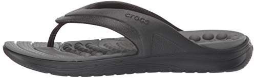 Crocs Reviva Flip, Chanclas Unisex Adulto, Negro (Black/Slate Grey 0dd), 42/43 EU