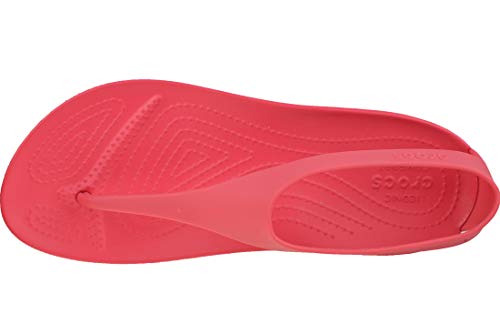 Crocs Serena Flip Women, Sandalias de Punta Descubierta para Mujer, Rojo (Poppy 611), 37/38 EU
