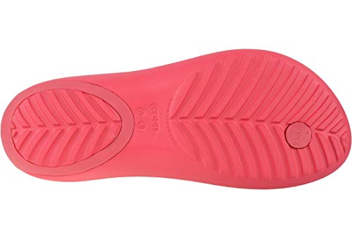 Crocs Serena Flip Women, Sandalias de Punta Descubierta para Mujer, Rojo (Poppy 611), 39/40 EU