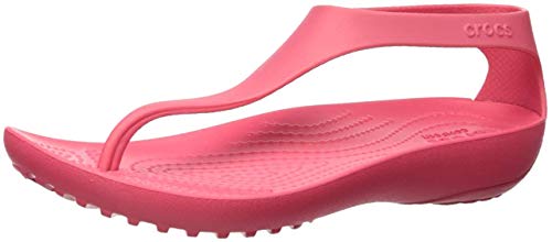 Crocs Serena Flip Women, Sandalias de Punta Descubierta para Mujer, Rojo (Poppy 611), 39/40 EU