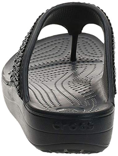 Crocs Sloane Embellished Flip, Zapatos de Playa y Piscina para Mujer, Negro (Black 060b), 38/39 EU