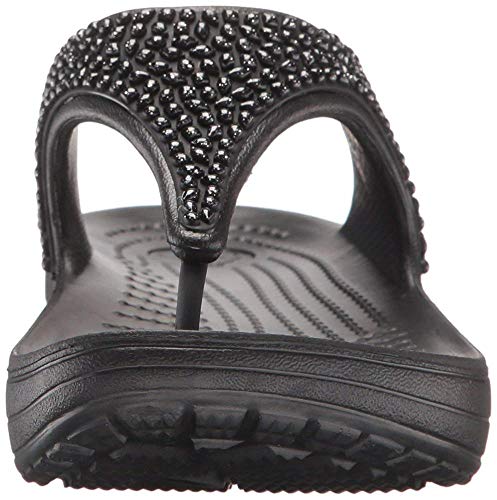 Crocs Sloane Embellished Flip, Zapatos de Playa y Piscina para Mujer, Negro (Black 060b), 39/40 EU
