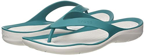 Crocs Swiftwater Flip Mujer, Juniper/Pearl White, 38/39 EU