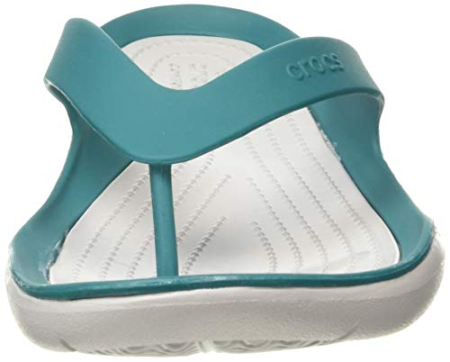 Crocs Swiftwater Flip Mujer, Juniper/Pearl White, 38/39 EU