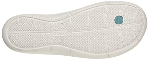 Crocs Swiftwater Flip Mujer, Juniper/Pearl White, 41/42 EU