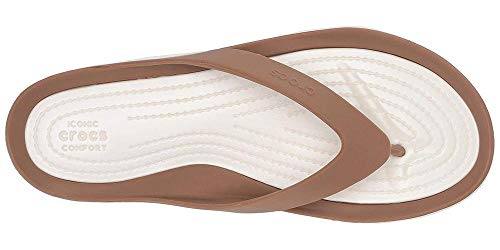 Crocs Swiftwater Flip W, Zapatos de Playa y Piscina para Mujer, Marrón (Bronze/Oyster 81f), 36/37 EU