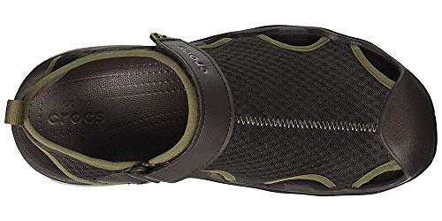CROCS Swiftwater Mesh Deck Sandal M, Zuecos Hombre, Marrón (Espresso 206b), 44 EU