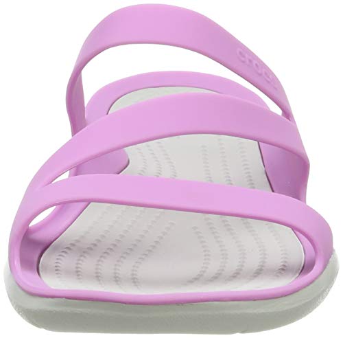 Crocs Swiftwater Sandal Women, Sandalias de Punta Descubierta para Mujer, Rosa (Violet/Pearl White 5pd), 39/40 EU
