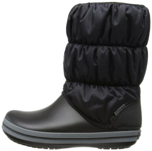 Crocs Winter Puff Boots, Botas de Nieve para Mujer, Negro (Black/Charcoal 070), 37/38 EU