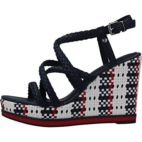 Cuña Mujer Tommy Hilfiger Interwoven High Wedge Marino 40