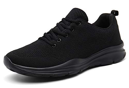 DAFENP Zapatillas de Running para Hombre Mujer Zapatos para Correr y Asfalto Aire Libre y Deportes Calzado Ligero Transpirable (Negro, Numeric_41)