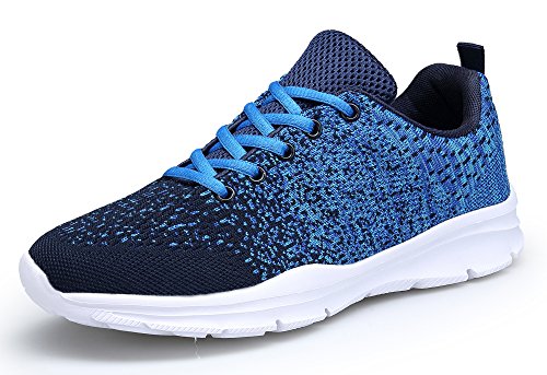 DAFENP Zapatillas de Running para Hombre Mujer Zapatos para Correr y Asfalto Aire Libre y Deportes Calzado Ligero Transpirable XZ747-M-blue-EU36