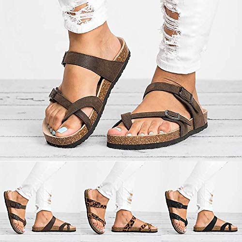 Dama Juanete Sandalias Correctoras Chanclas para Plataforma Ortopédica De Corrección De Hallux Valgus del Dedo Gordo del Pie Cómoda Verano Playa Viajes Compras Vacaciones Zapatos,Marrón,38