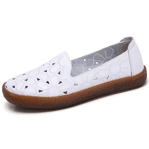 Dama Mocasines Ahuecan hacia Fuera Slip-On de Color sólido Punta Redonda Plana Verano otoño Zapatos Casuales Diario Oficina Carrera Carrera Zapatos