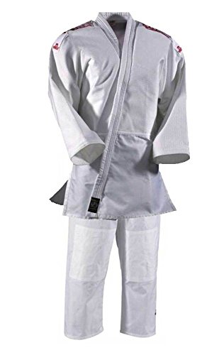 Danrho Yamanashi - Quimono de judo con bandas en los hombros, blanco, 160