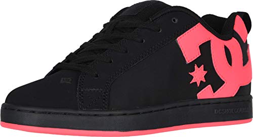 DC Court Graffik - Zapatillas de skate para mujer, negro (Negro/Rosado hot), 38.5 EU