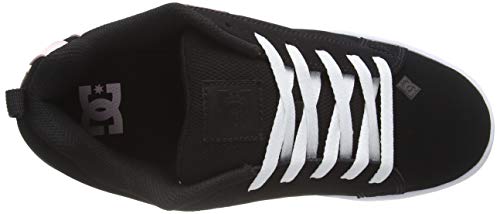 DC Shoes Court Graffik, Zapato de Skate para Mujer, Black/Super Pink, 36.5 EU