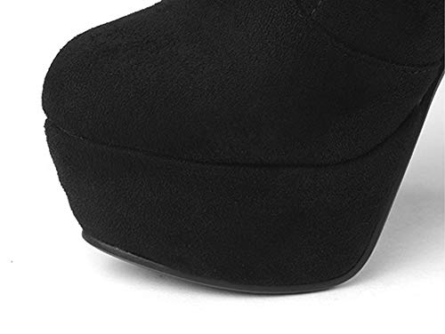 DEAR-JY Mujer Botas sobre la Rodilla, Plataforma Sexy súper Estilete tacón Alto Estiramiento Muslo Botas Altas,Tamaño Grande Adecuado para el Trabajo Diario y Las Compras,Camel,37.5EU/4UK