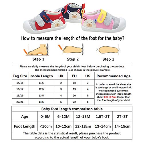 DEBAIJIA Bebé Primeros Pasos Zapatos 1-2 años Niños Niñas Infante Antideslizante Suave Suela Algodón Transpirable Ligero 20 EU Rosa (Tamaño de la etiqueta-18)
