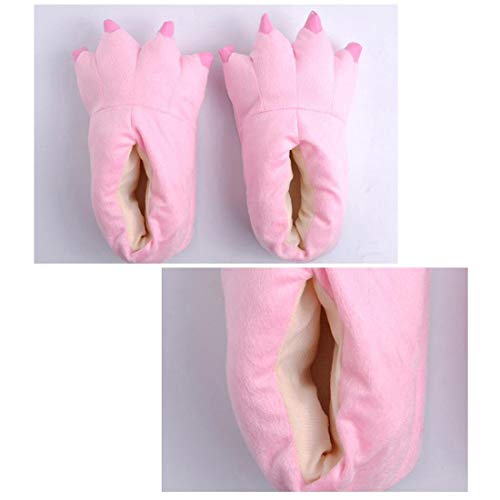 DEBAIJIA Zapatos Zapatillas Adulto Niño Garras de Animal Traje de Disfraz Pata para Carnaval Halloween de Felpa Suave Algodón Slippers Unisex de Otono Invierno Espesar Calido Rosa Claro EU17-32