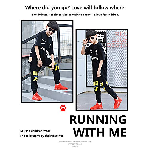 Decai Ligeras Zapatillas Deportivas Unisex Niños Zapatillas de Correr Niño Zapatos Deportivo Transpirable Niña Zapatos de Running Deportes de Exterior Interior Rojo 32 EU