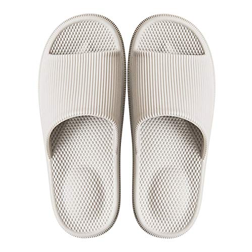 Decai Mujeres Zapatos de Piscina Chanclas de Playa para Hombre Zapatillas de Estar por Casa de Mujer Verano Baño Antideslizante EVA Masajes Playa Chanclas Sandalias Gris 40/41 EU