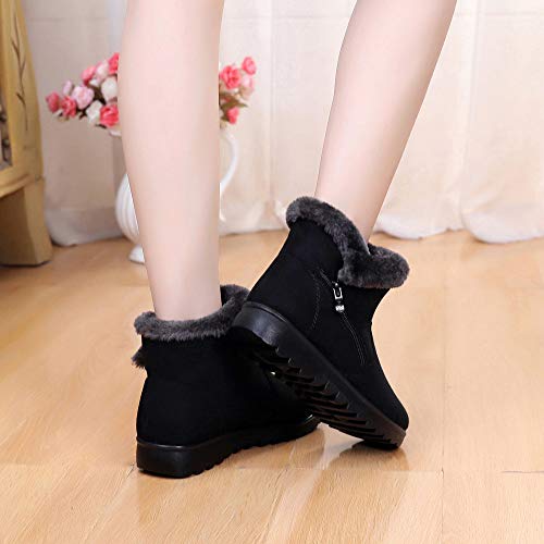 DEELIN Mujeres Botas Invierno LiquidacióN SeñOras Invierno Moda Tobillo Corto MáS Terciopelo para Mantener Caliente Zapatos De Nieve Calzado