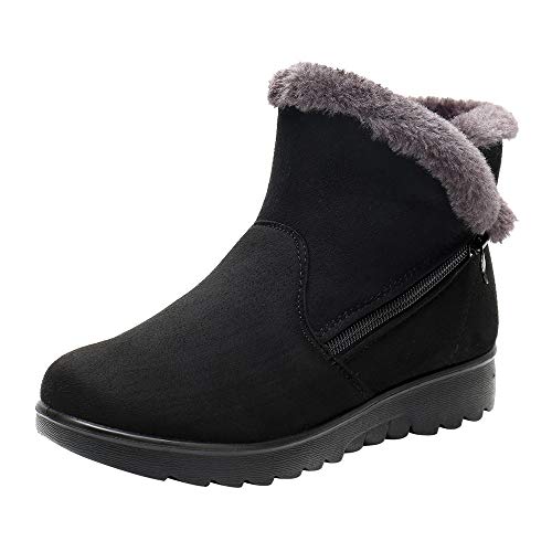 DEELIN Mujeres Botas Invierno LiquidacióN SeñOras Invierno Moda Tobillo Corto MáS Terciopelo para Mantener Caliente Zapatos De Nieve Calzado