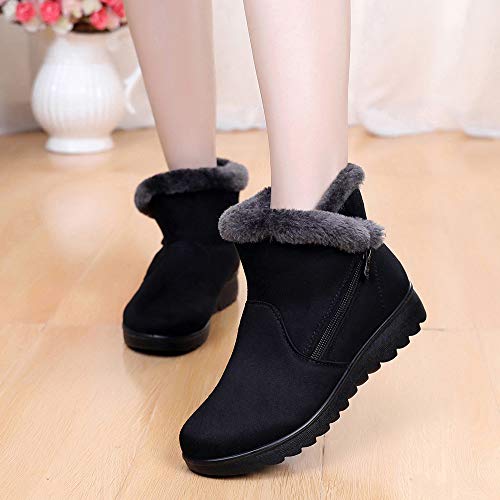 DEELIN Mujeres Botas Invierno LiquidacióN SeñOras Invierno Moda Tobillo Corto MáS Terciopelo para Mantener Caliente Zapatos De Nieve Calzado
