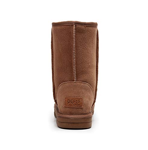 DEFO Australia - Botas Australianas - Media Caña Estilo Clasico para Mujer, Color castaña (Chestnut), Piel Genuina Australiana (38 EU, Castaña (Chestnut))