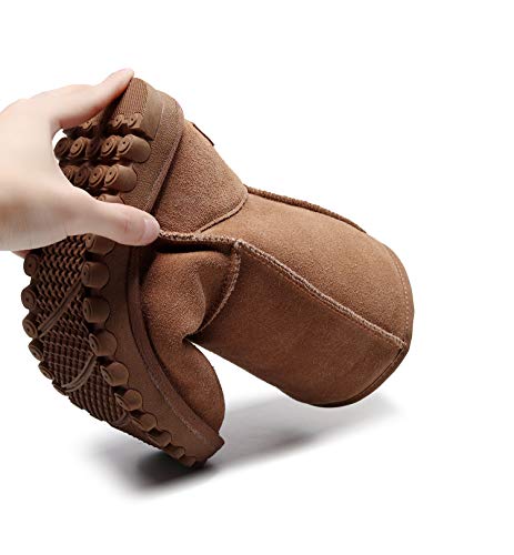 DEFO Australia - Botas Australianas - Media Caña Estilo Clasico para Mujer, Color castaña (Chestnut), Piel Genuina Australiana (38 EU, Castaña (Chestnut))